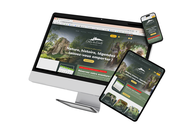 Site internet du château des essarts compatible sur ordinateur, tablette et smartphone